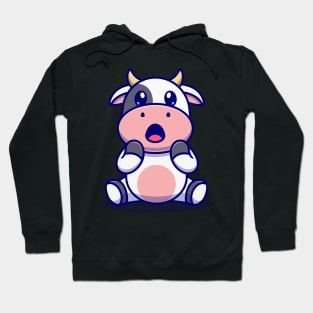 Cute Cow Surprised Cartoon Hoodie